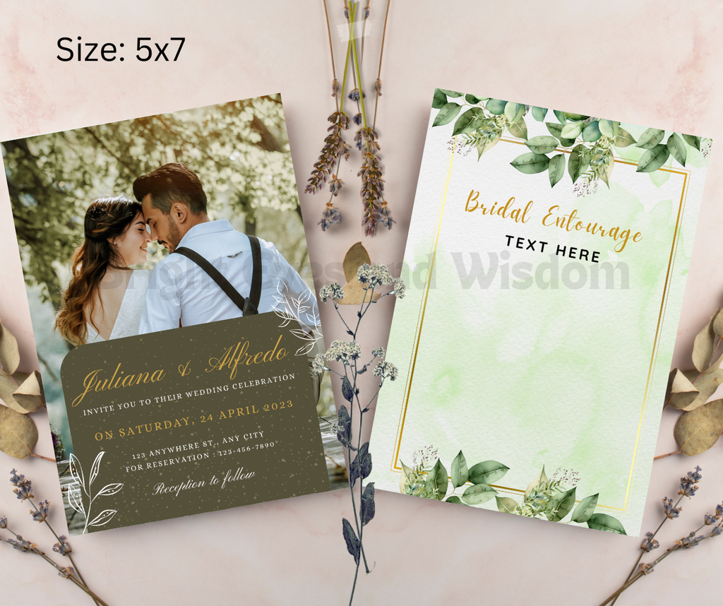Editable Wedding Invitation Card Template| Canva| D8