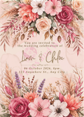 Editable Wedding Invitation Card Template | Canva| D15