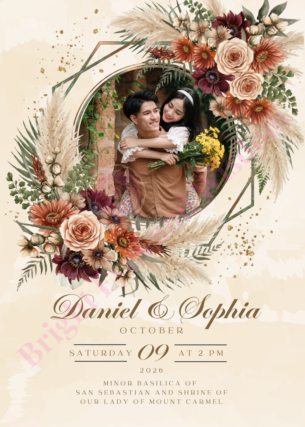 Editable Wedding Invitation Card Template | Canva| D18
