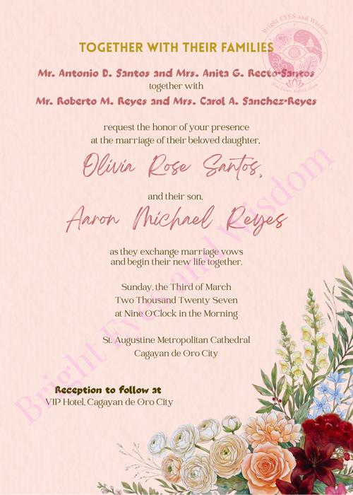 Editable Wedding Invitation Card Template | Canva|D14