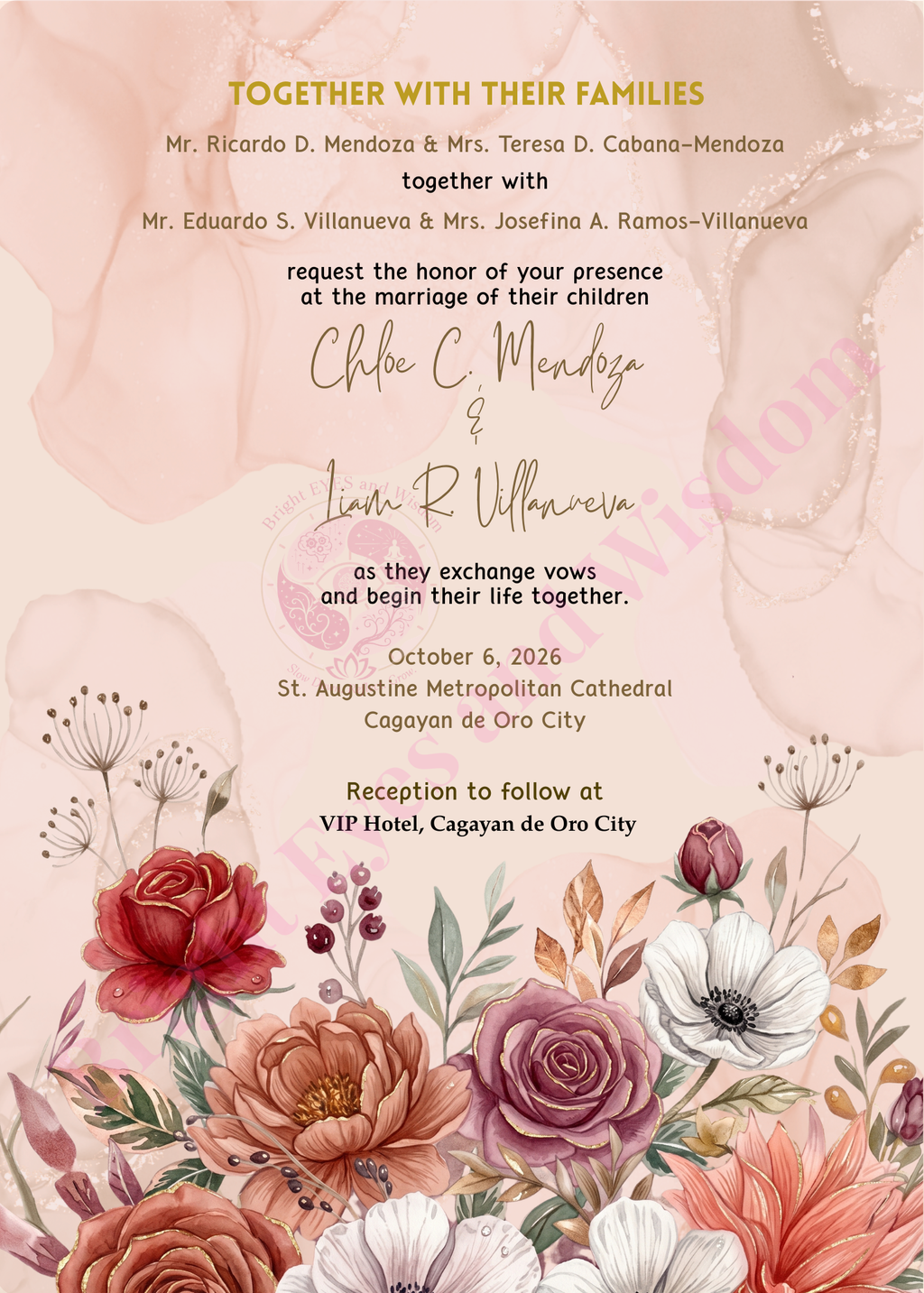 Editable Wedding Invitation Card Template | Canva| D15