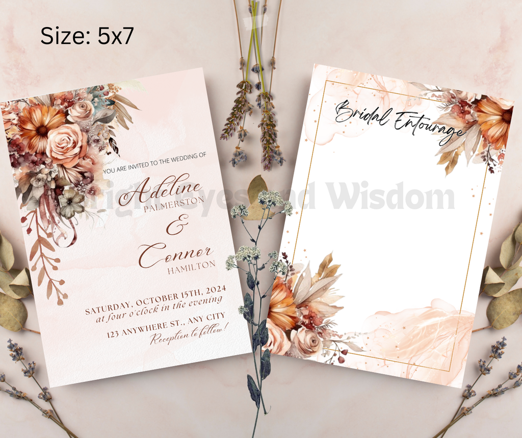 Editable Wedding Invitation Card Template| Canva| D2