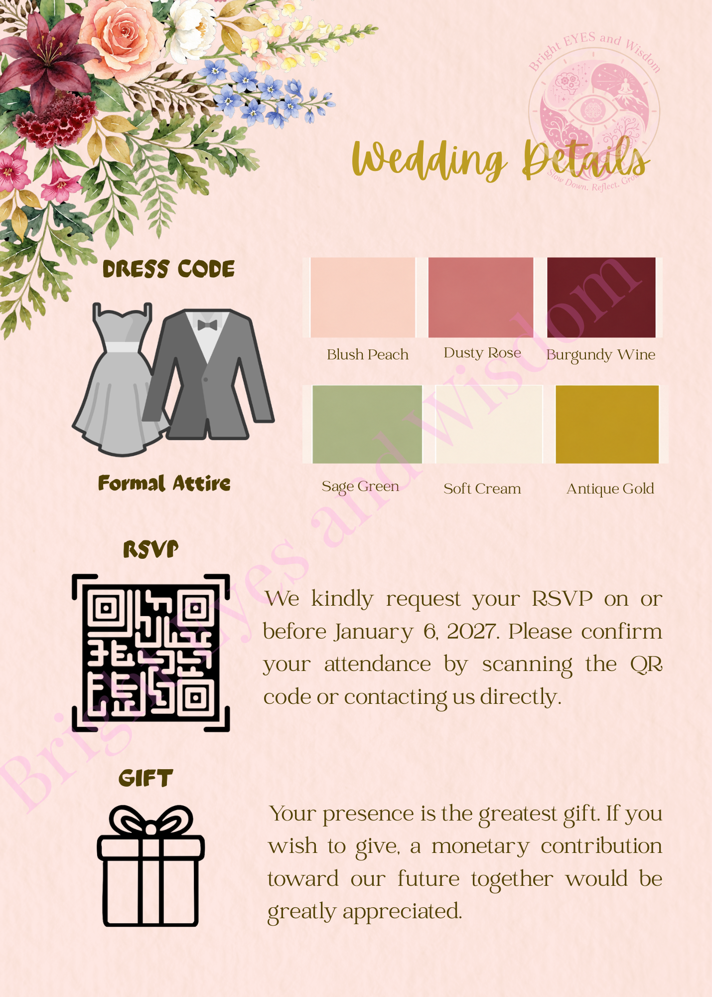 Editable Wedding Invitation Card Template | Canva|D14