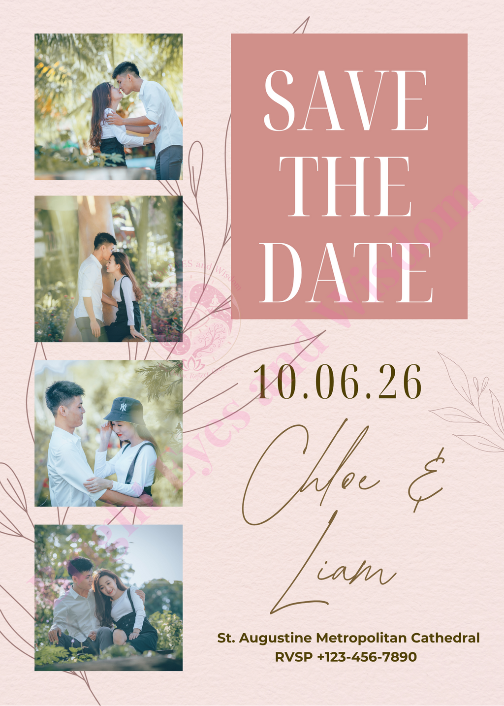 Editable Wedding Invitation Card Template | Canva| D15