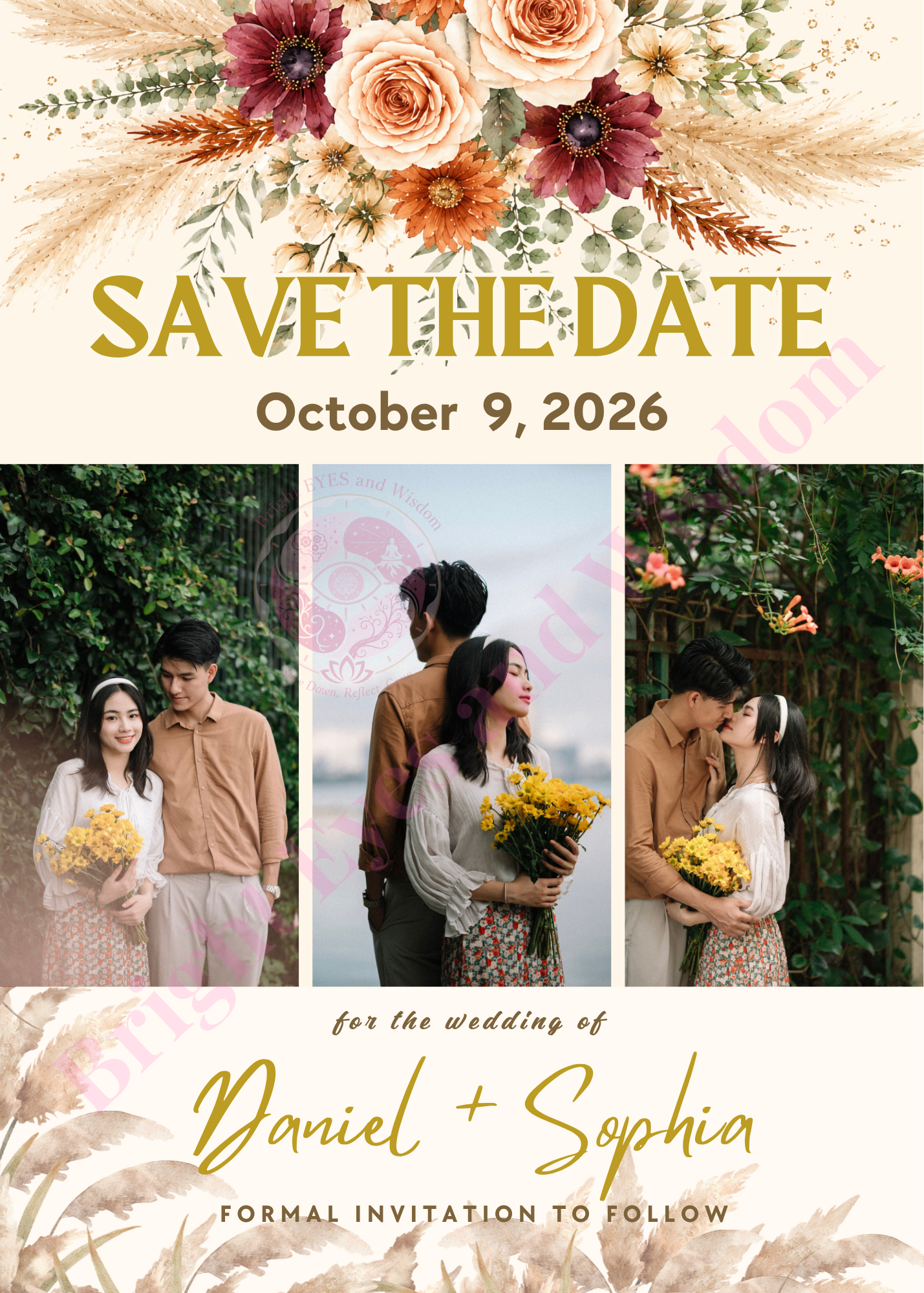 Editable Wedding Invitation Card Template | Canva| D18
