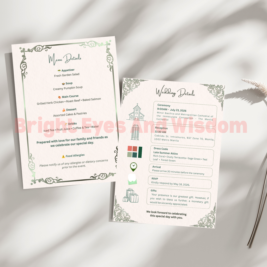 Editable Wedding Invitation Card Template | Canva | D13